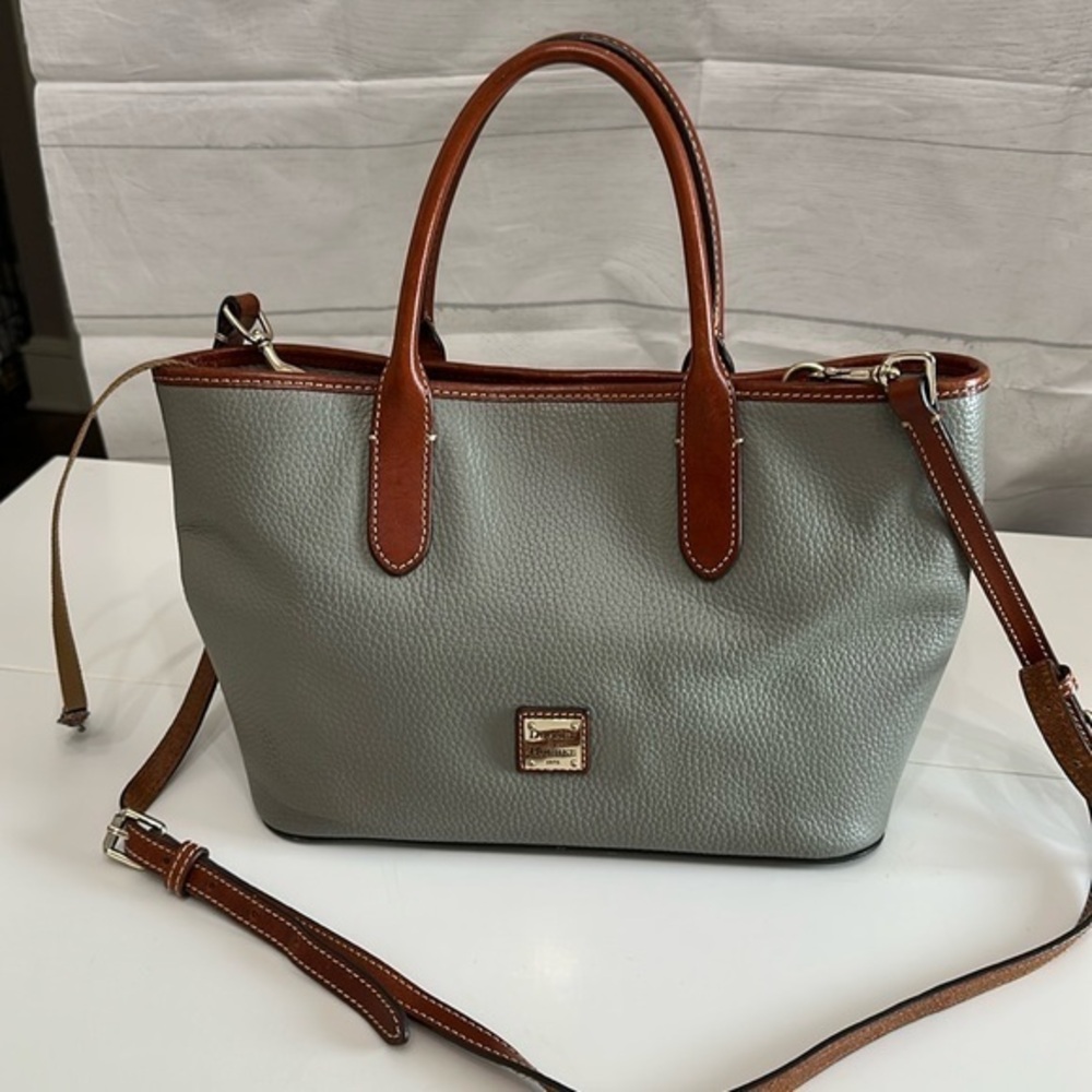 Dooney and Bourke Pebble Grain Brielle gray in color